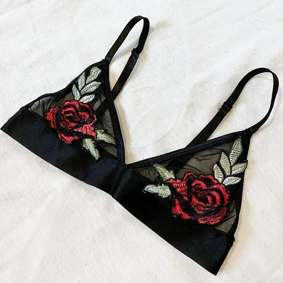 Embroidered Rose Bralette - Picture 1 of 4